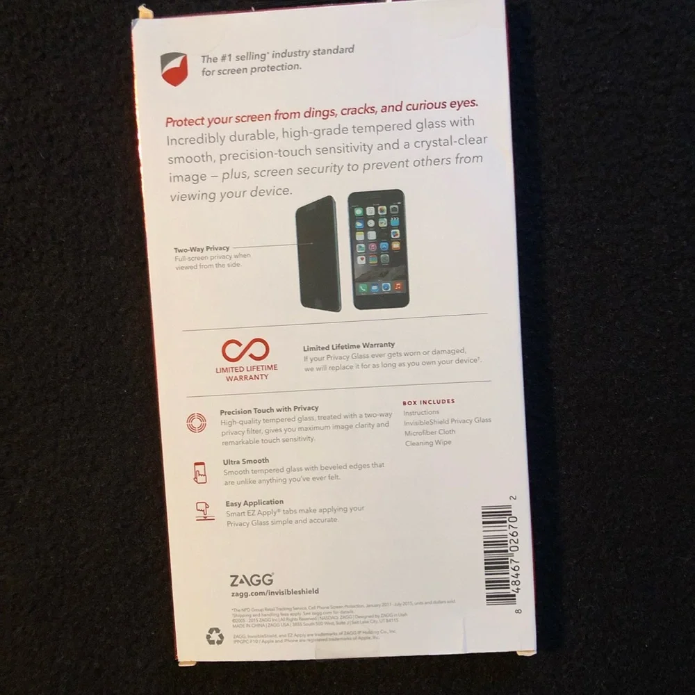 ZAGG Invisible Shield Privacy Glass Screen Protector